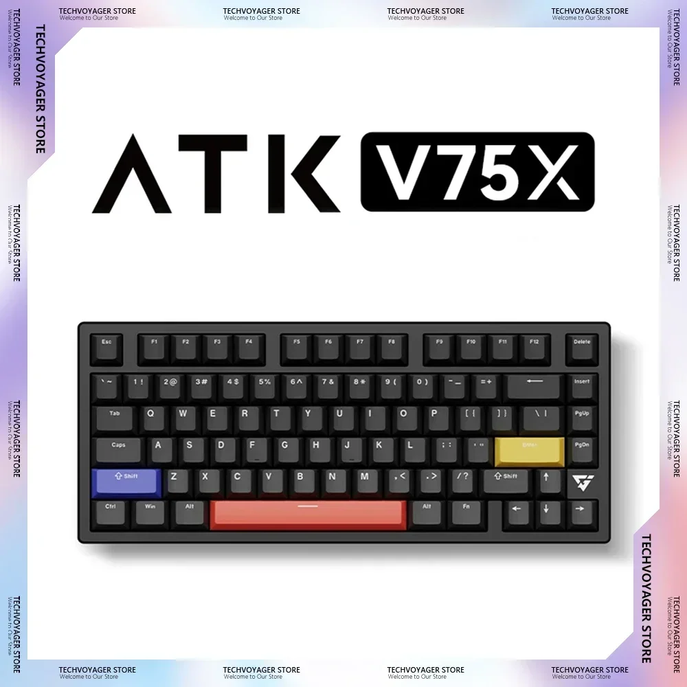 Atk Vxe V75x/k Mechanical Keyboard 2.4g Wireless Bluetooth Wired Tri Mode 1ms Low Latency Gasket Hot Swappable Game Accessories