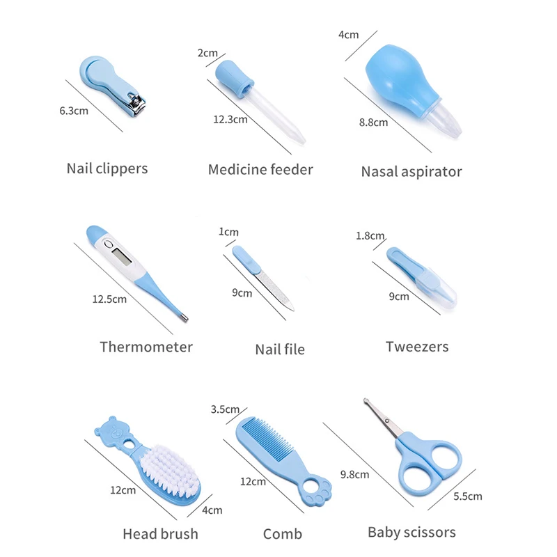 9pcs-set-baby-health-care-kit-kids-nail-hair-health-care-thermometer-grooming-brush-clipper-teether-toothbrush-baby-essentials