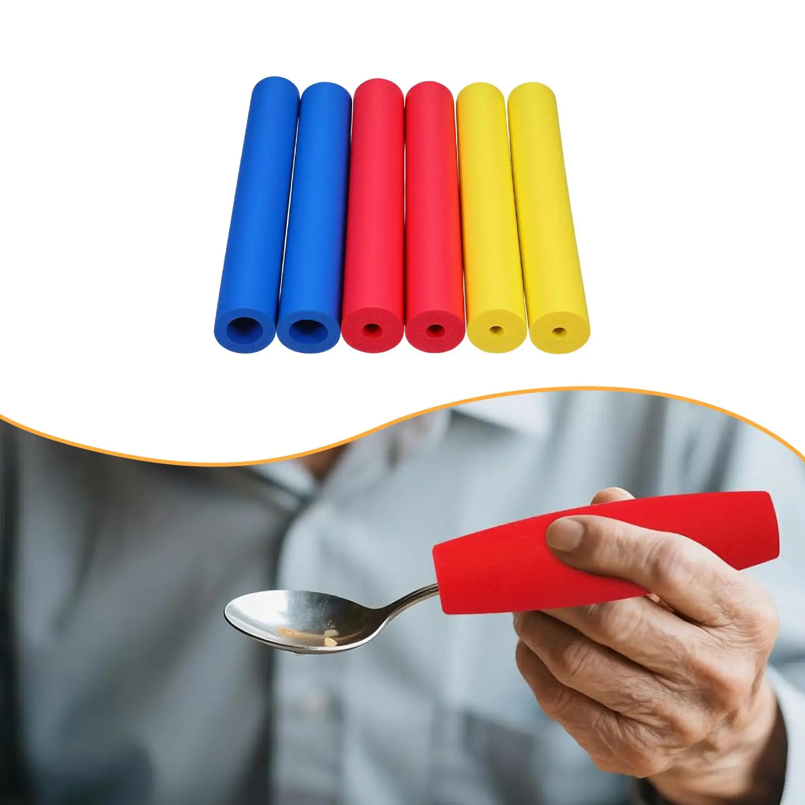 Ergonomic Foam Grip Tubing for Silverware Pencils Utensil Padding Aid for Elderly Grip Support