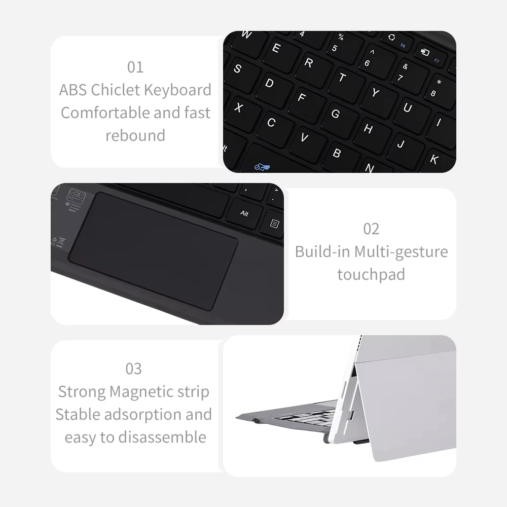 لوحة مفاتيح بلوتوث بإضاءة خلفية لجهاز Microsoft Surface Pro 3 4 5 6 7 لوحة مفاتيح لوحة التتبع اللاسلكية Teclado العربية البرتغالية الإسبانية