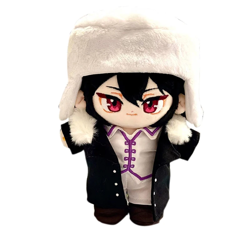 Anime Handsome Boy Fyodor Dostoevsky 20cm Plush Cotton Stuffed Doll Body Dress Up Toys Cosplay Plushie Gift