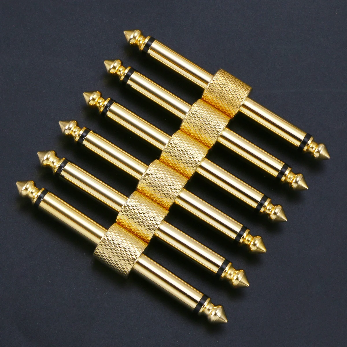 Acopladores de pedal de guitarra, 6 peças, 6.35mm, material premium, construção robusta, ideal para guitarristas profissionais, acoplador de pedal