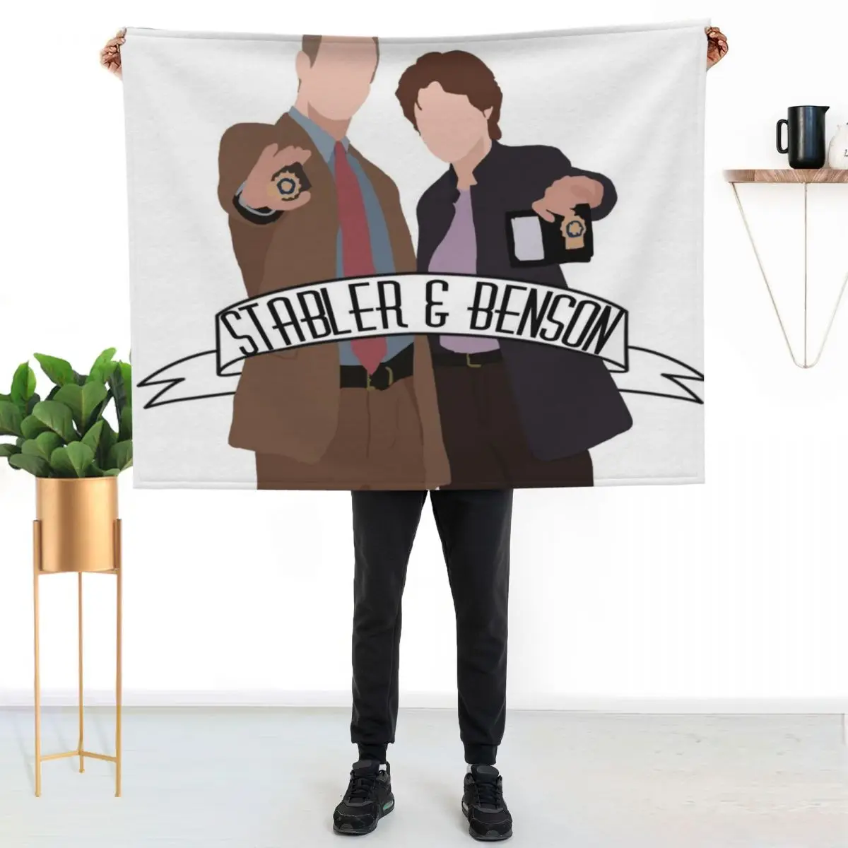 Detectives Stabler and Benson Throw Blanket couch cozy soft plush fuzzy picnic outdoor blanket