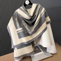 Rose flower luxury jacquard imitation cashmere scarf thickened autumn and winter new muffler shawl neckerchief muffle