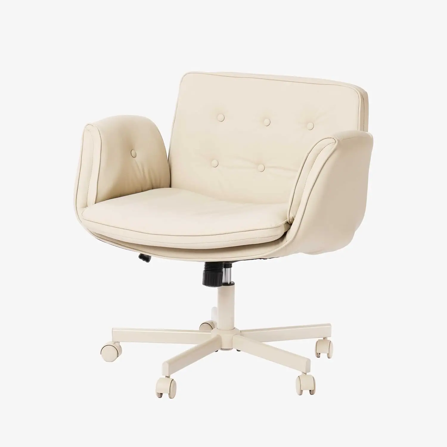 

PU Leather Criss-Cross Chair Adjustable Swivel with Armrests & Wheels for Office Desk Makeup Home Bedroom, Customized