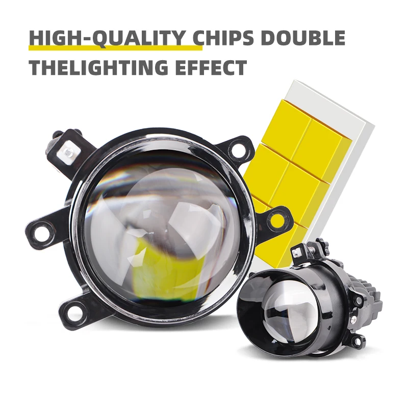

3.0 Inch Headlights For Toyota Ford Fog Lights Lens 12V Bi Led Projector Fog Lights White Light 6000K 12V Car LED Light