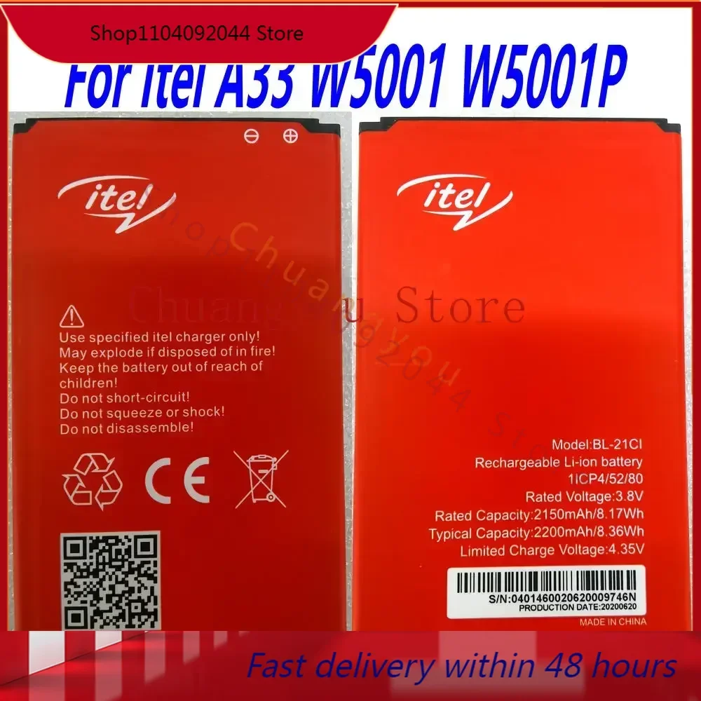 3.8V 2200mAh BL-21CI Replacement Battery For Itel A33 W5001 W5001P Cell Phone