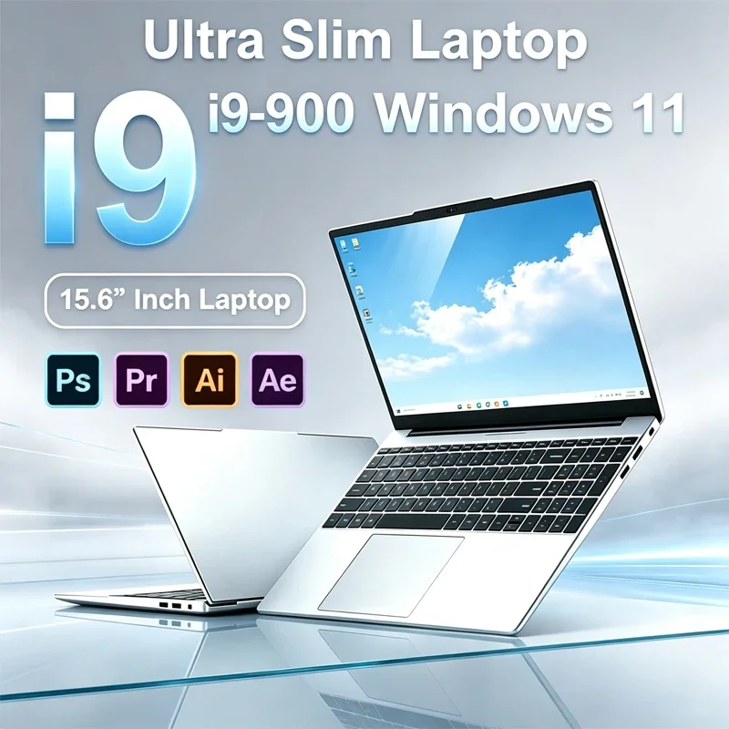 New 15.6 Laptop Intel Core I9-9900 32GB 2TB Gaming PC Ultra Slim Office Study Computer PC Windows 11 Pro 1920*1080 HD