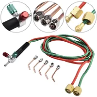 6pcs/set Mini Gas Welding Cutting Oxyacetylene Welding Torch Kit Welder Nozzle For Welding Platinums Metal Stainless Steel Tools