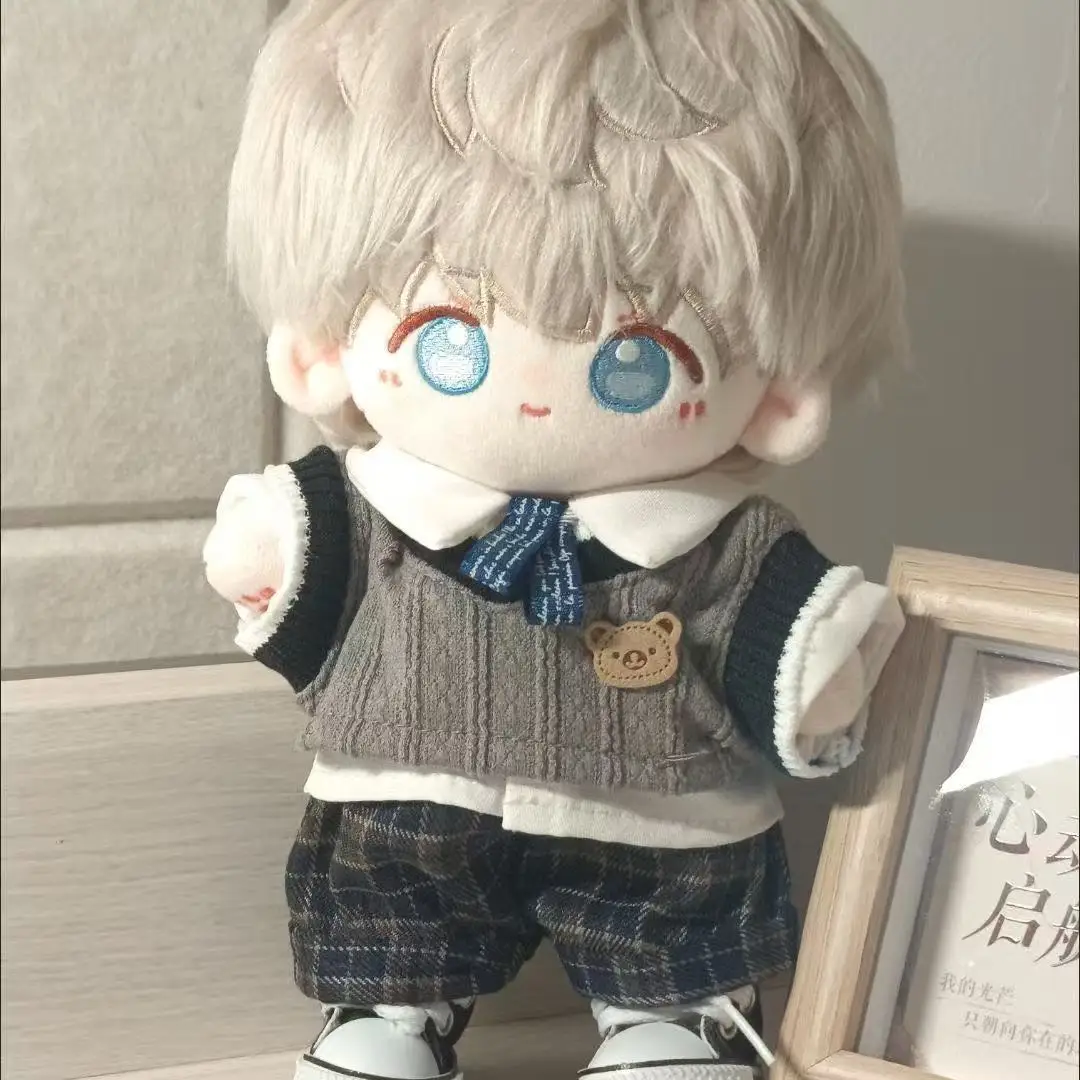 Schooluniform voor 20 cm katoenen poppenkleertjes gebreid vest katoen idool poppenkleertjes outfit mode pluche pop kledingaccessoires