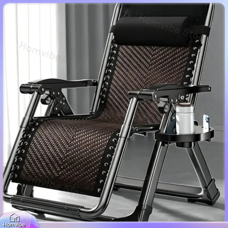 Folding Bed Chair Office Nap Recliner Portable Lounge Chair for Home Beach Leisure Back Support Sleeping Cot Furniture