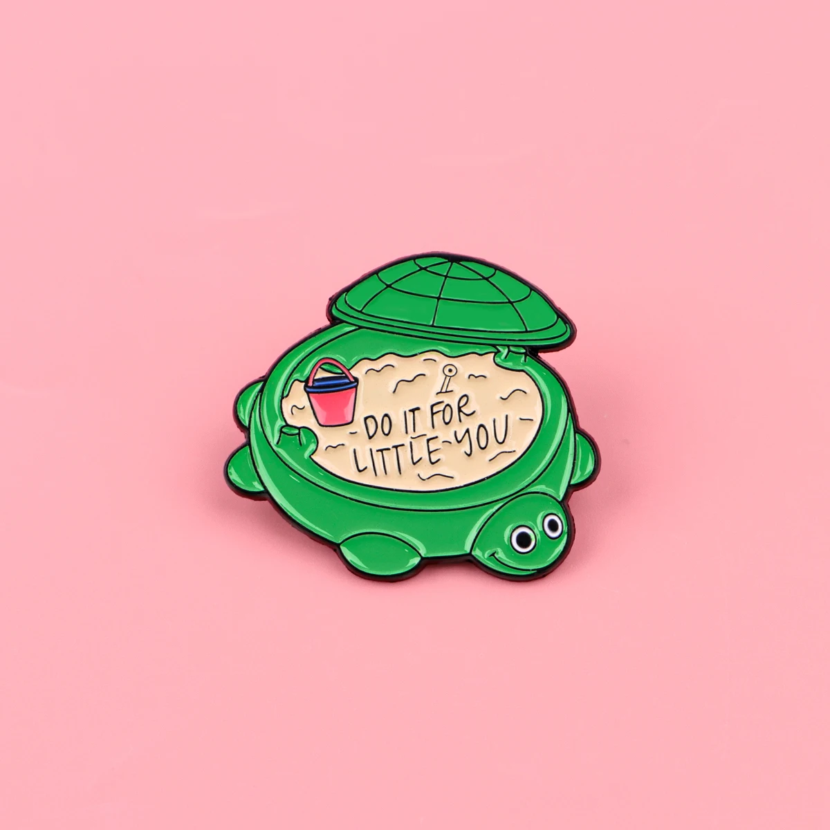 DO IT FOR LITTLE YOU Emaille-Anstecknadel Tier-Schildkröten-Zitate Brosche Anstecker für Rucksack Kleidung Accessoires Schmuck Geschenke