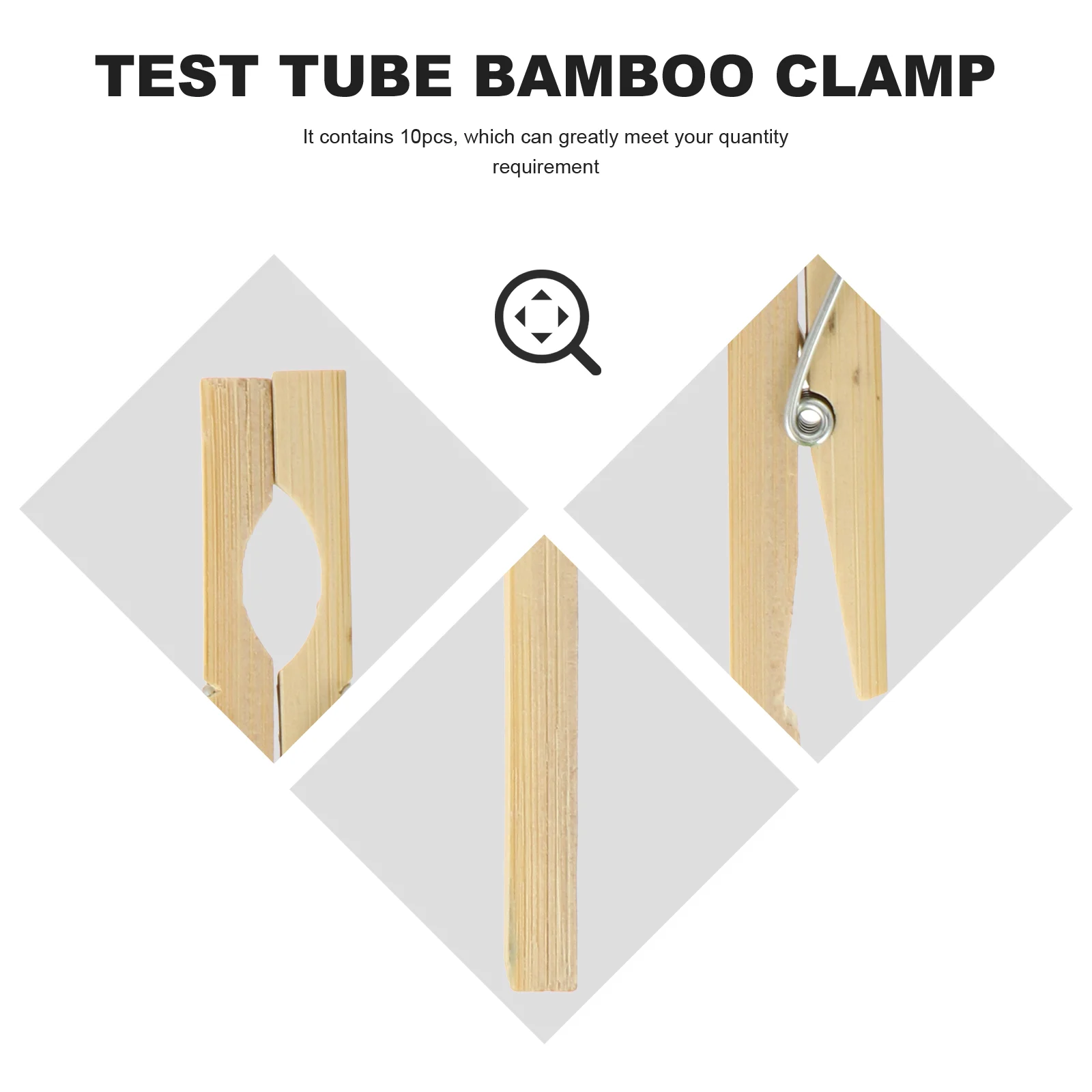 10 Pcs Test Tube Clamp Laboratory Experiment Equipment Fixture Reliable Holder Bamboo Accessory