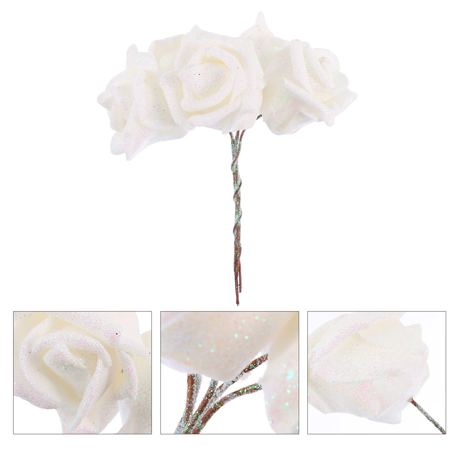

50 pcs Simulated Realistic Bouquet Decor Simulated Wedding Home Adorn Flower Photo Prop Artificial Flower Props
