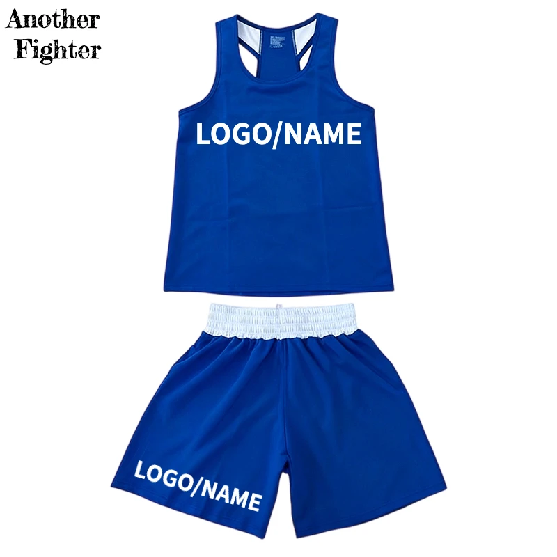 

Boxing Shorts and Shirt Customized Logo Muay Thai Shorts Men Women Kids Kickboxing Sanda Wushu Wrestling Martial Arts Uniform
