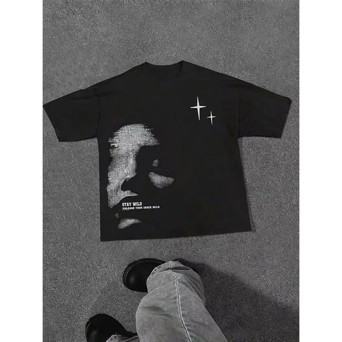 % Cotton Graphic Tees ( Cotton-Shirt) Men's Summer Round Neck Short Sleeve Casual Cotton With Print Y2k Style
