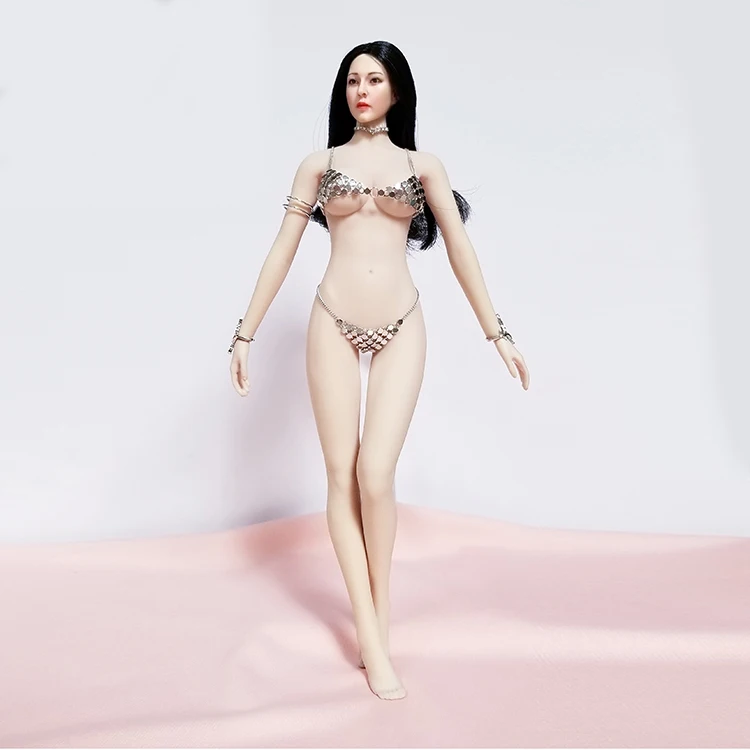 1/6 مقياس معدني بيكيني مثير الملابس الداخلية قلادة ورقة شكل سوار ملحق نموذج ل 12 "عمل الشكل PH دمية الثدي الكبيرة