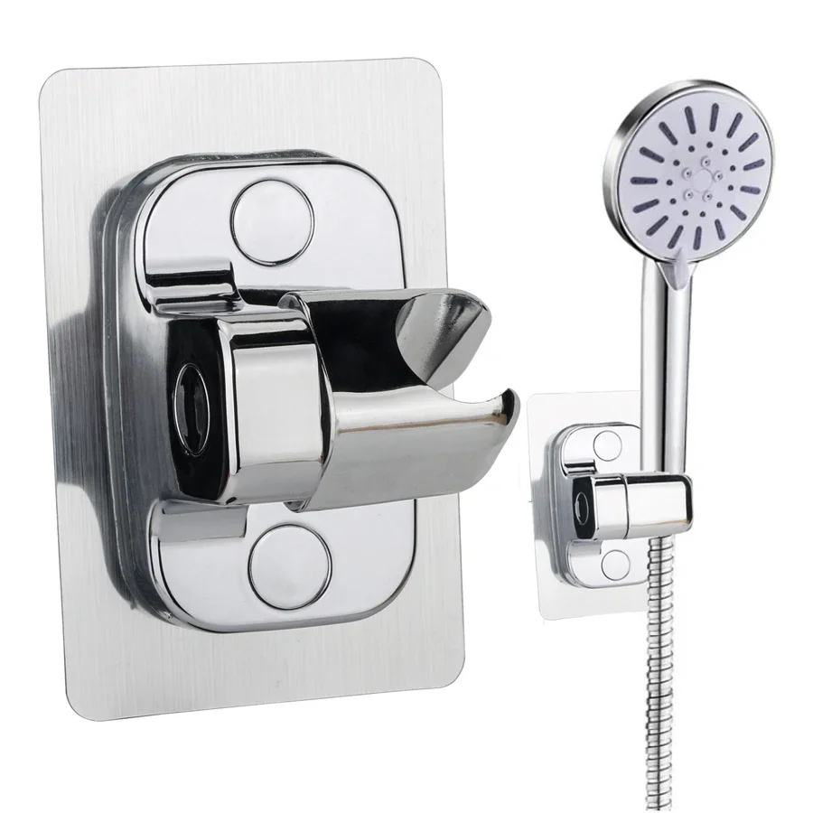1pc Shower Head Holder Adjustable Wall Mounted Shower Holder Self-Adhesive Showerhead Handheld Bracket Bathroom  Accessories