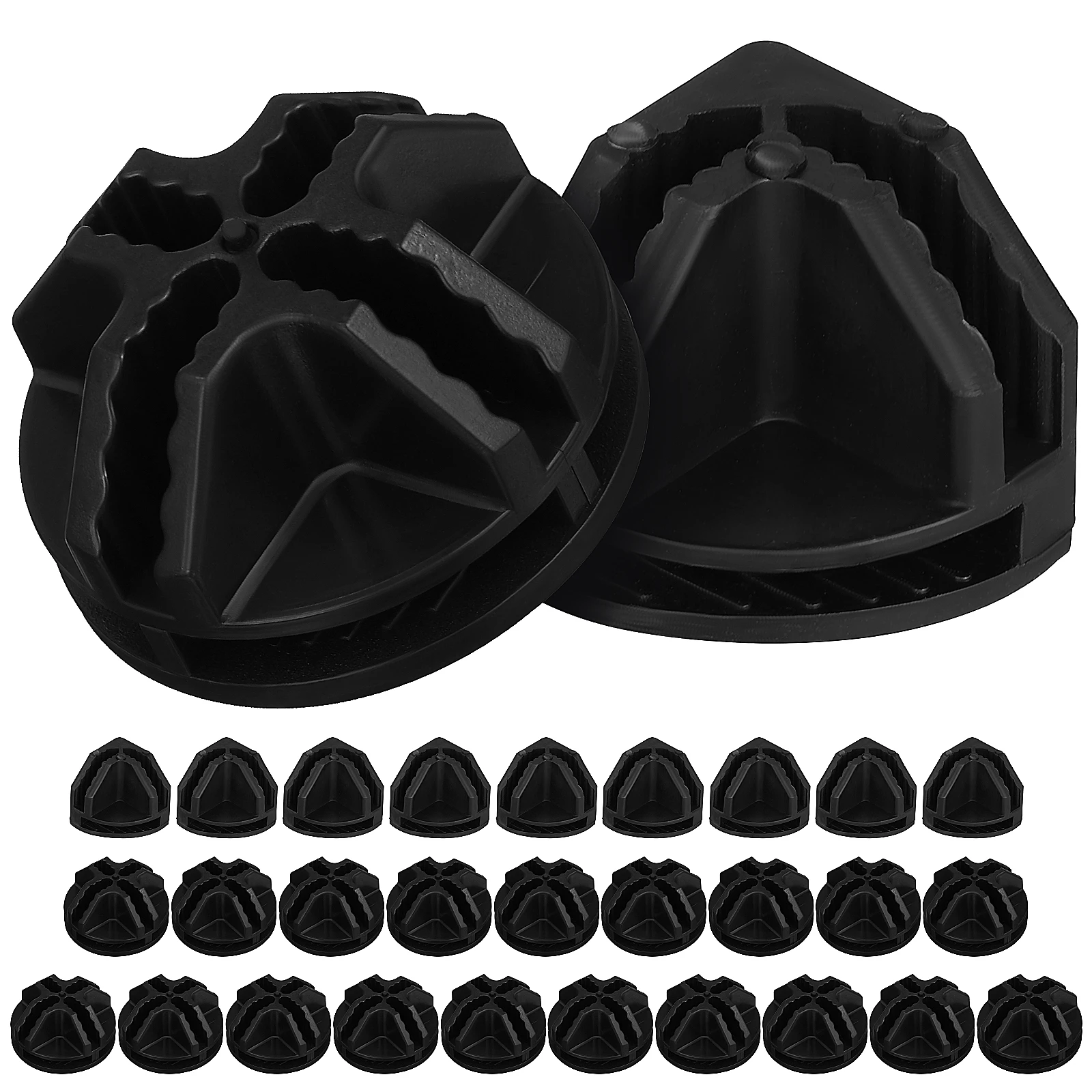 

30 pcs Black Round Right Angle Connectors for Wire Cube Storage Organizer ABS PP Material Sturdy Longlasting Easy Installation