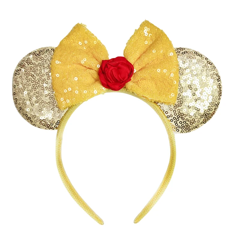 Nouveau Chic Mickey Mouse oreilles bandeau grand beau nœud paillettes bandeau femmes cadeau d'anniversaire filles enfants fête cheveux accessoire