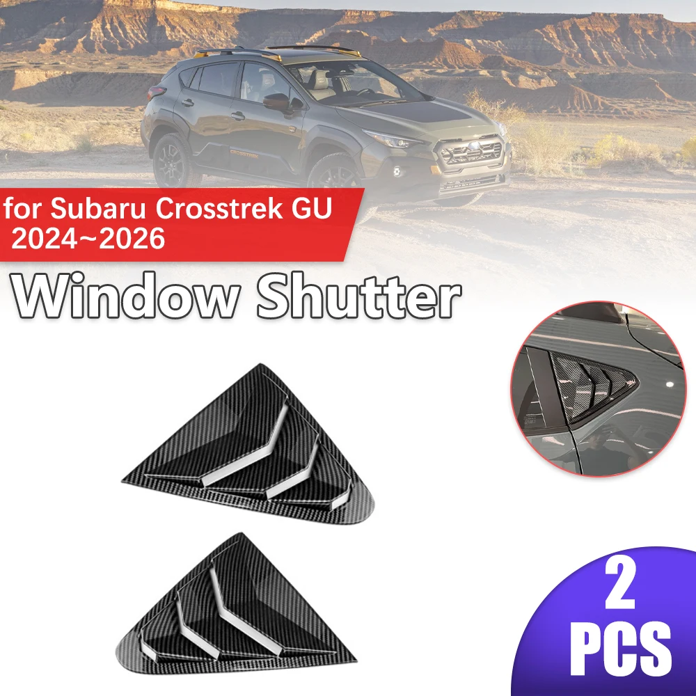 

2pcs Car Shutter for Subaru Crosstrek GU 2024~2026 2025 Rear Side Window ABS Louvers Racing Style Triangular Sticker Accessories