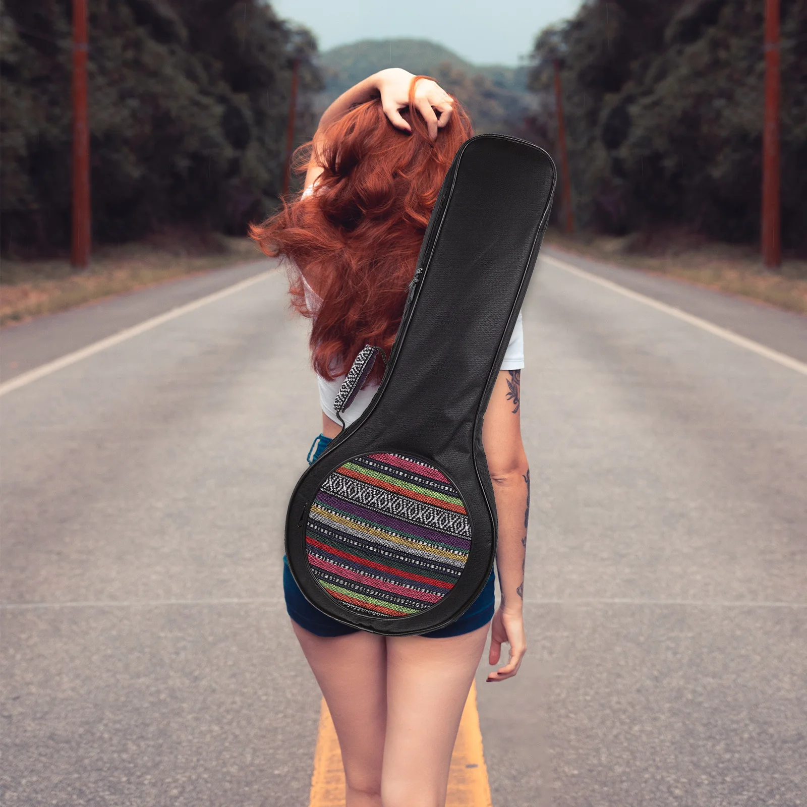 

1Pcs Mandolin Bag Portable Thickened Nylon Sponge Durable Adjustable Shoulder Strap Waterproof Mandolin Case Music Instrument