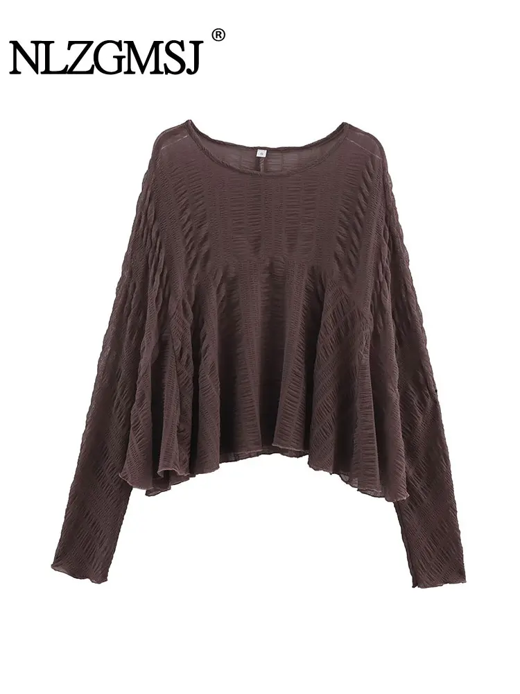 

Casual Solid Women O-Neck Pullover Cape style Loose Knitted Sweater New Fashion 2025 Spring Summer Tops