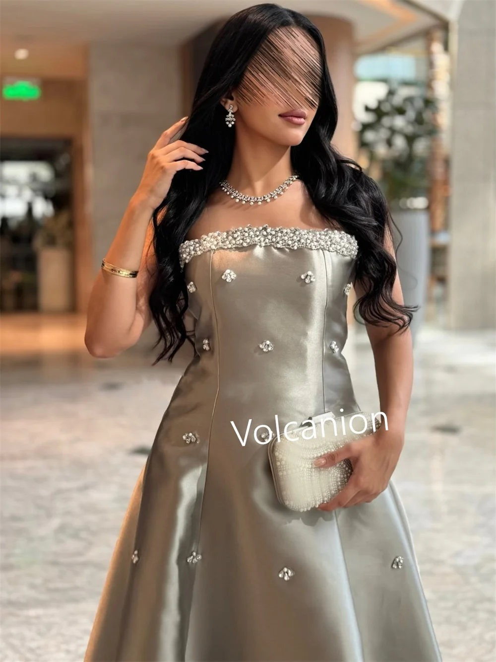 Длинные платья трапециевидной формы без бретелек Charmeuse с бисером и блестками по индивидуальному заказу, вечернее, элегантное, современный стиль