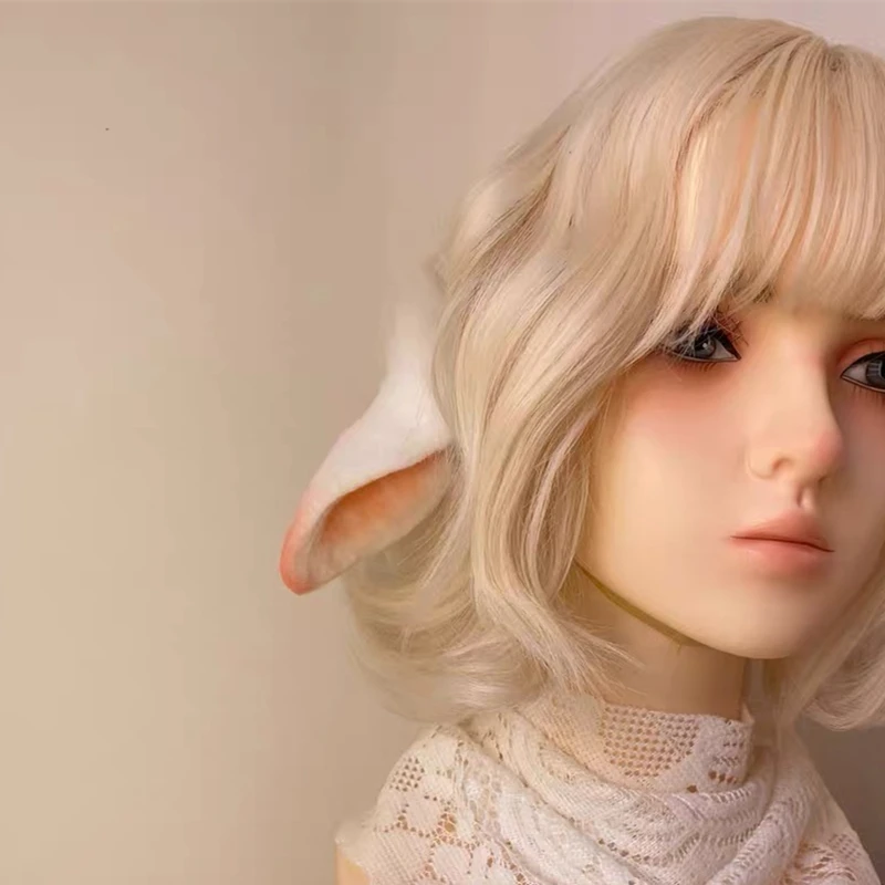 New Handmade Work Pink White Sheep Ears Hairhoop Animal Cosplay Prop For Halloween Christmas Anime Cosplay Costume Accessories