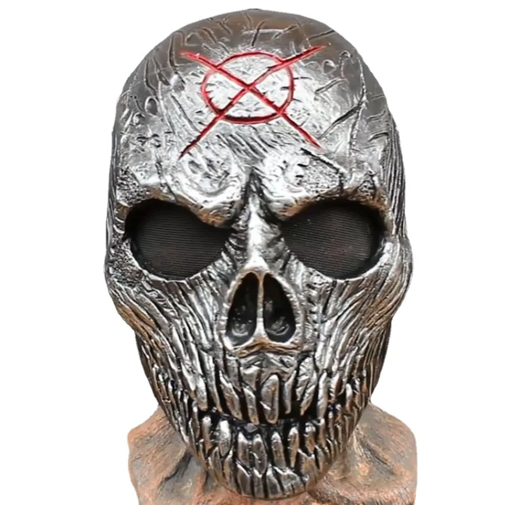 Skull Mask, Halloween Scary Leather Face Cosplay Dress up Mask, Horror Party Props, Masks for Man Women Adult Dress Up Costume