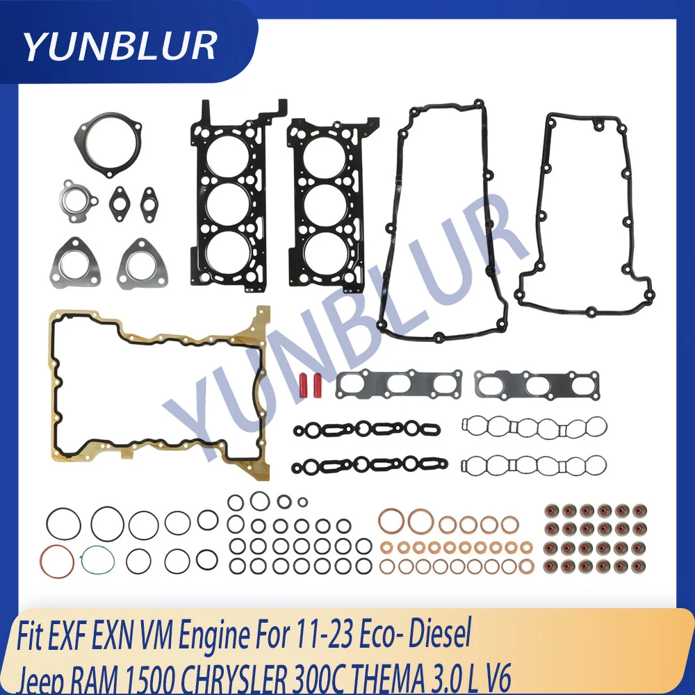 

Cylinder Head Full Gasket Set Fit EXF EXN VM Engine For 11-23 Eco- Diesel Jeep RAM 1500 CHRYSLER 300C THEMA 3.0 L V6