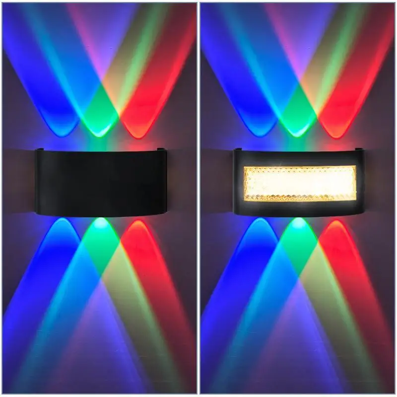 -RGB LED Exterior Wall Light Colorful Decorative Lighting Effect IP65 Waterproof for Patio Porch Garden Use