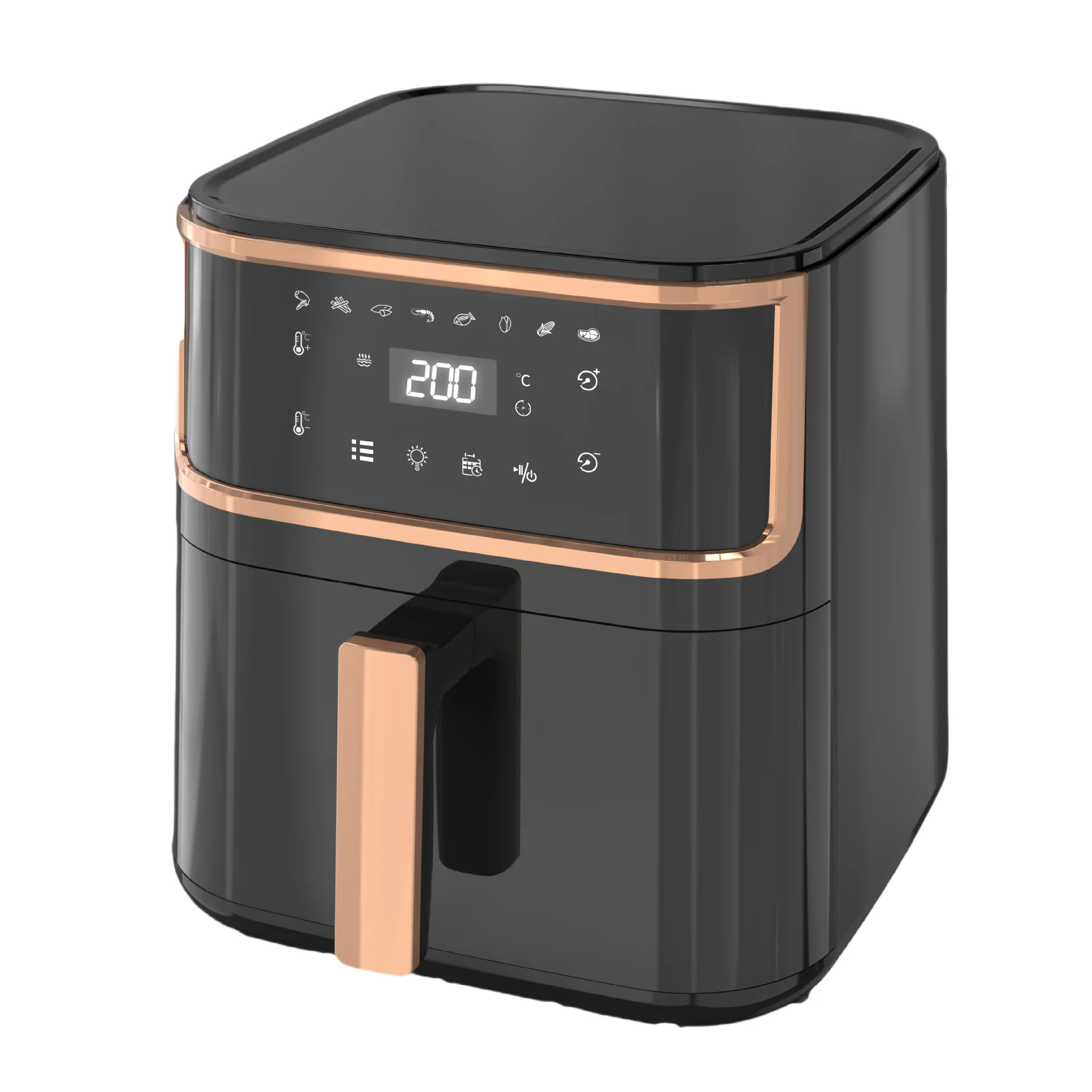 

* Large Capacity Household Smart Touch Screen Black Stainless Steel air Fryer