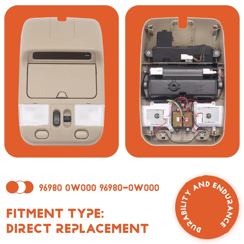 AS-Display Roof Reading Lamp For Nissan Patrol Y61 97-16 Pathfinder/Infiniti QX4 96-04 New Front Dome Light W/96980-0W000 B