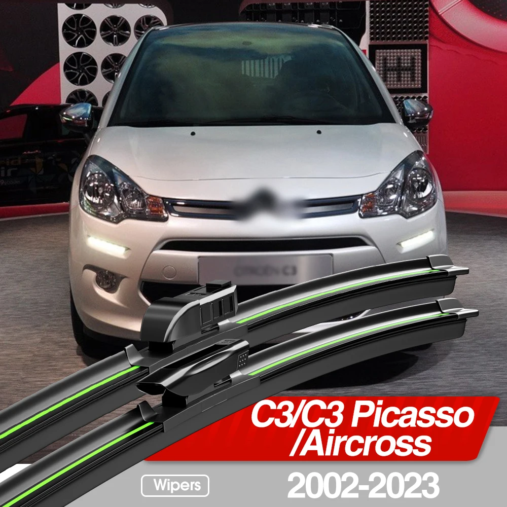 For Citroen C3 C3 Picasso Aircross 2002-2023 Front Windshield Wiper Blades 2x Windscreen Window Accessories 2008 2009 2011 2020