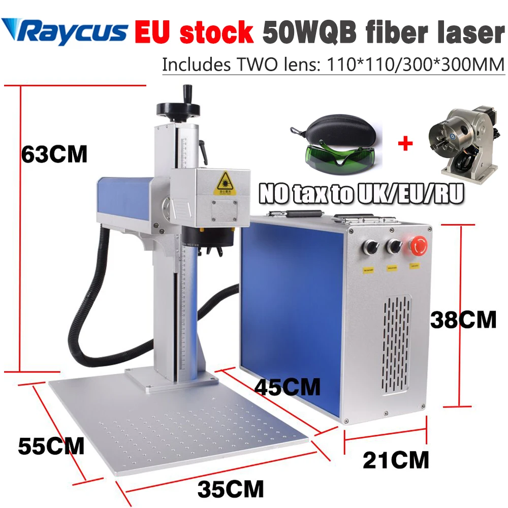 EU stock Galvo Laser Raycus 50W(QB) fiber laser marking machine Laser Fiber for Metal EZCAD EU STOCK US STOCK