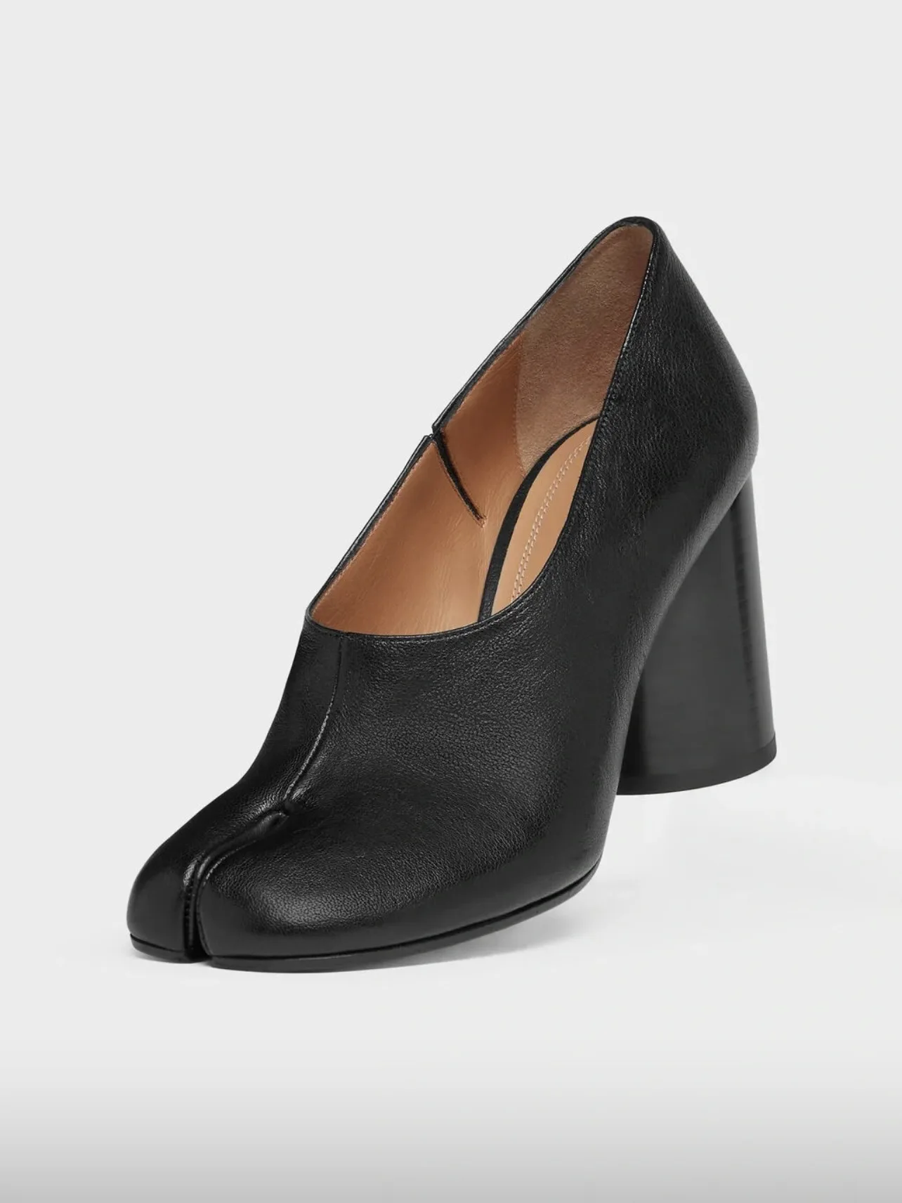 Image of Damen-Schuhe für Frühling/Herbst: Chunky High-Heel Slipper im Retro-Stil mit geteilter Zehenpartie und Hufeisenabsatz – Halbhohe High Heels für Damen
