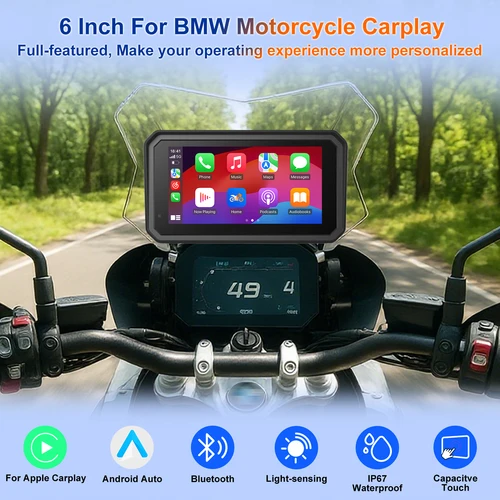 Imagen 2 del producto 6 ""para BMW R1200GS R1250GS S1000XR inalámbrico CarPlay Moto Android Auto portátil Digital motocicleta 2K HD tablero navegación GPS