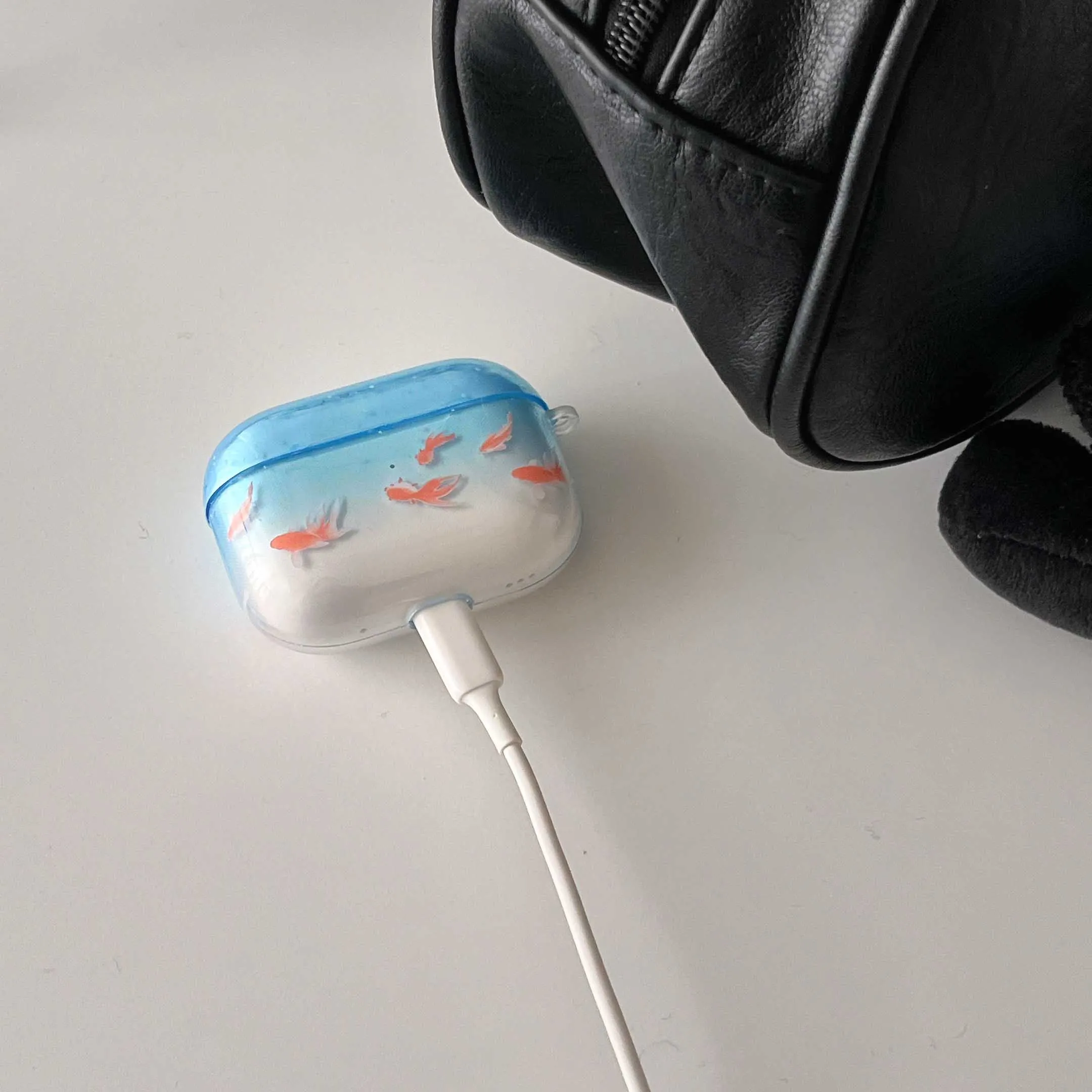 Ins carp fish cute 3D pendant earphone case for apple airpods 3 2 pro 2nd 1 wireless bluetooth charging box cover