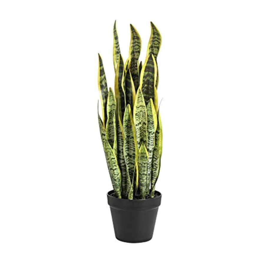 

Artificial Snake Plant 26 inches Fake Sansevieria Artificial Potted Plants for Indoor and Outdoor Home Office Decoration