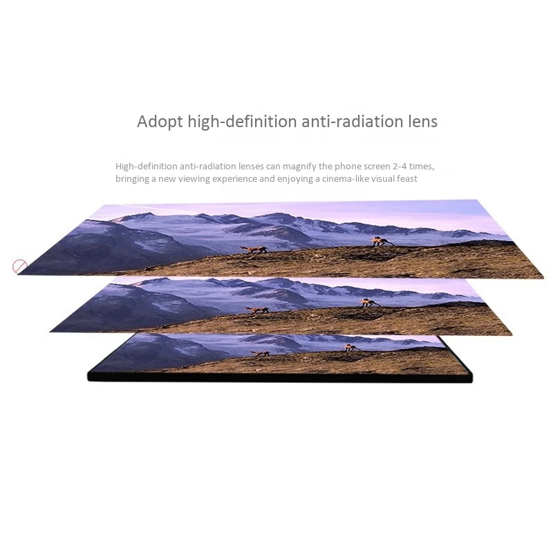 شاشة الهاتف المحمول المكبر 12 بوصة ثلاثية الأبعاد HD فيديو مكبر للصوت حامل قوس مع فيلم لعبة للطي مكتب حامل