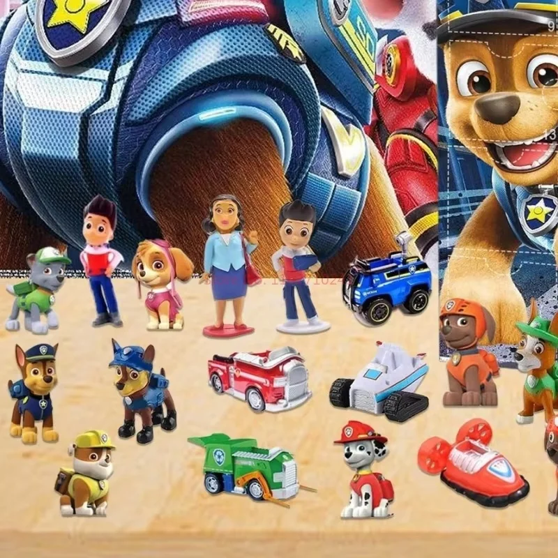 Calendriers de l'Avent du Compte à Rebours de 24 Jours, Figurines de Chien Paw Patrol, Cadeaux d'Halloween, Jouets de Collection, Cadeau de Noël pour Enfants