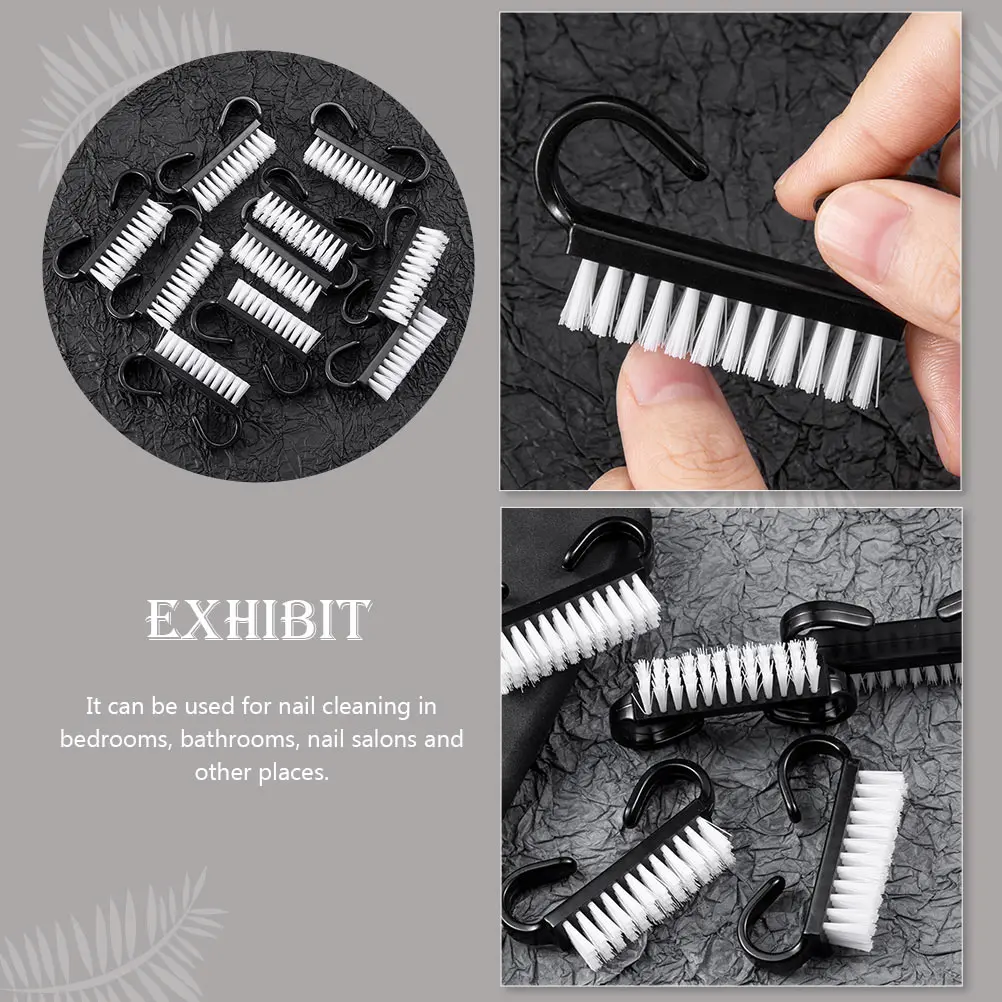 

10 pcs Cow Horn Brush Manicure Cleaning Tool For Home Bathroom Salon Durable Lightweight Nail Art Dust Scrubber Fingernail