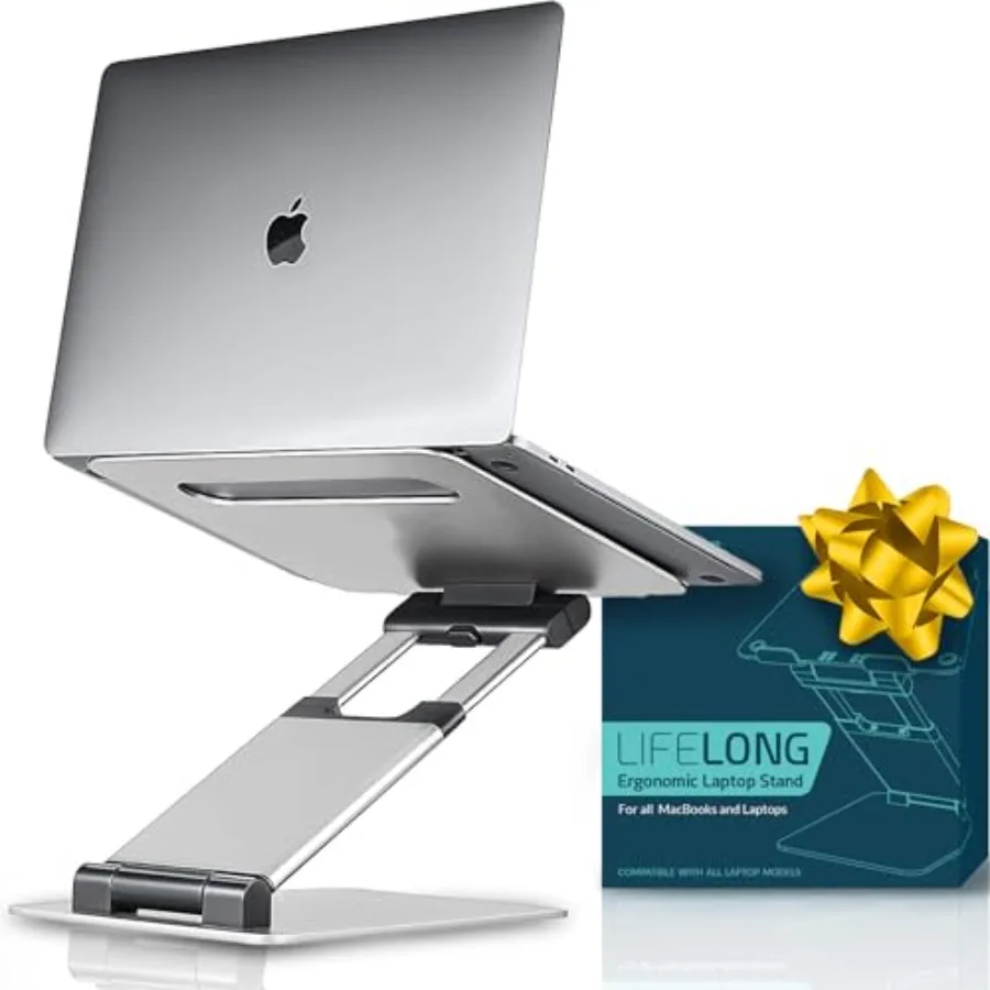 

Laptop Stand for Desk Ergonomic Sit to Stand Laptop Holder Convertor Adjustable Height from 2.1 to 13.8 Supports up to 22lbs Co