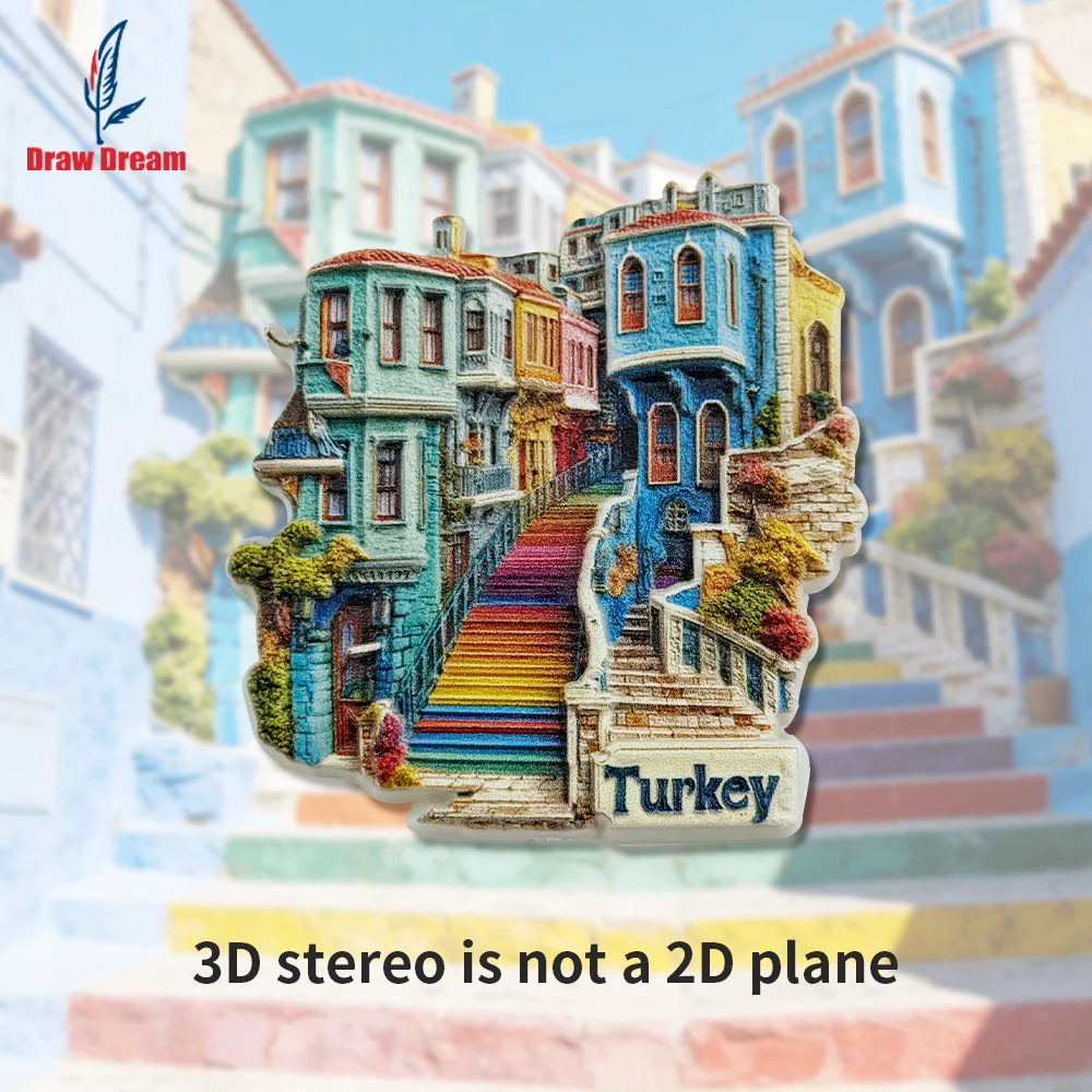 1Pc Turkish Specialty Street Creative 3D Fridge Magnet, World Travel Souvenir Collection, Suitable for Home and Office Decoration, Personalized Exclusive Travel Souvenir Magnetic Fridge Magnet, Home Decoration, Kitchen, Room, Office, Cabinet Crafts, Gifts, Holiday Souvenirs, Exquisite Small Gifts