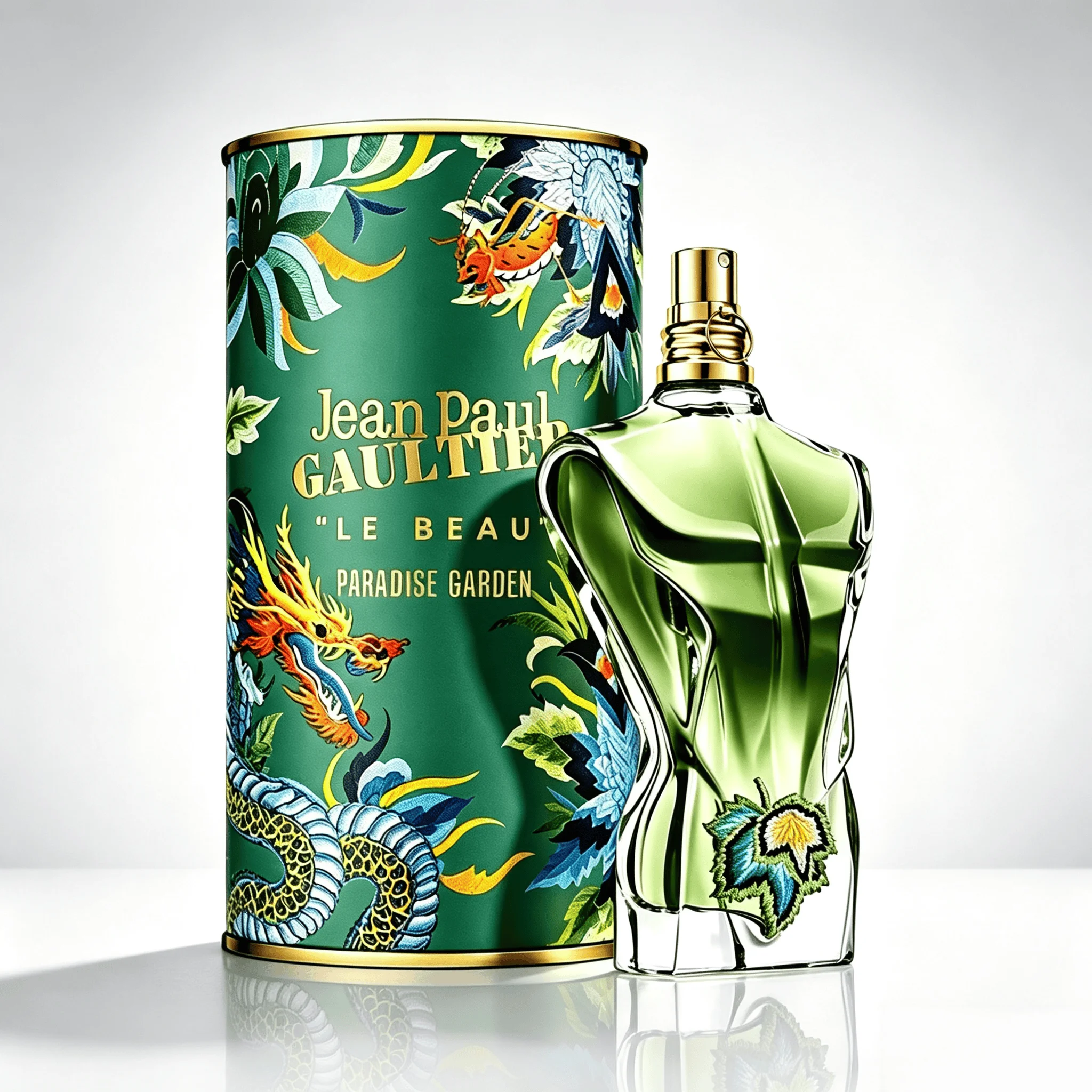 Jean Paul Gaultier Le Beau Paradise Garden Eau De Parfum Spray 125ml, Long‑Lasting Fresh Green Woody Aromatic Fragrance, Luxury Unisex Perfume Cologne, Brand New Sealed in Box, Ideal Gift for Him Her Men Women for Daily Dating Party Holiday Birthday Occa