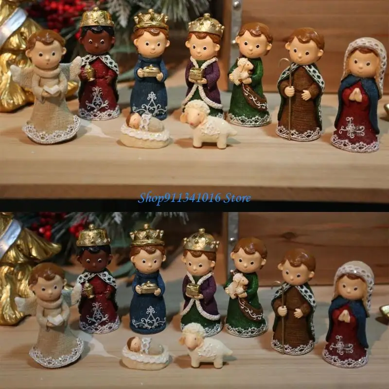  Christmas Nativity Figurines Holy Family Figure with Donkey Nativity Figure