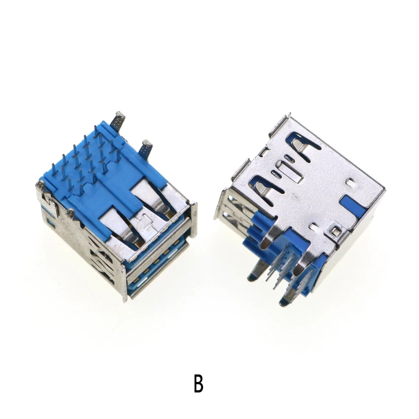 2 Stück USB 3.0 USB-3.0-AF AM Typ Port Stecker Buchse Lötanschlüsse PCB-Buchse für USB-Schnittstellenanschluss 90/180 Grad – Detail 4