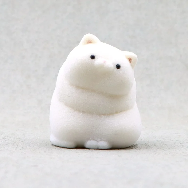 Creative Japanese-style Flocking Fat Cat Cartoon Cute Chubby Kitten Doll Toy Model Desktop Scene Decoration Ornament Funny Gifts