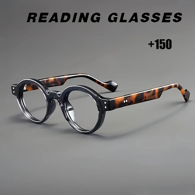 1-piece Fashion Translucent Tortoiseshell Glasses, Retro Style Round Reading Glasses, Fashionable Men's and Women's Reading